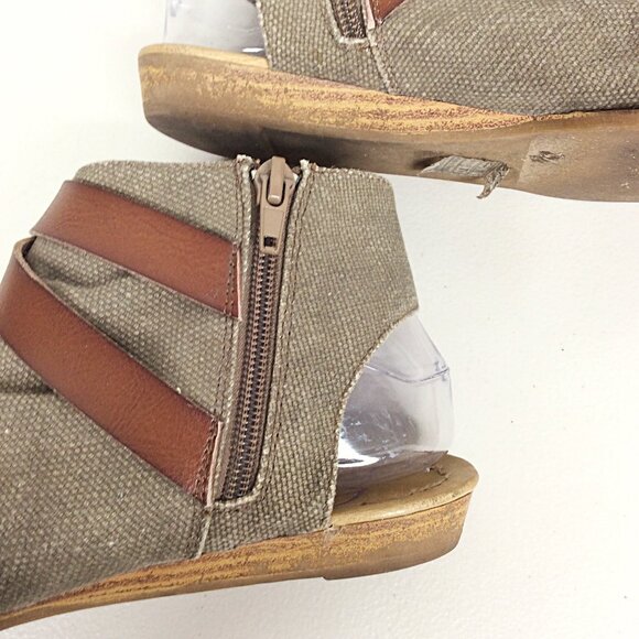 Blowfish Malibu Womens Balla Sandal 7.5 Gladiator Zip Buckle Open Toe Canvas - Picture 9 of 12